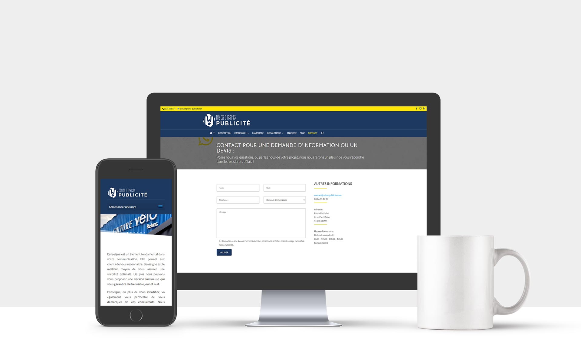 Oniri Studio Mockup Website Reims Publicité