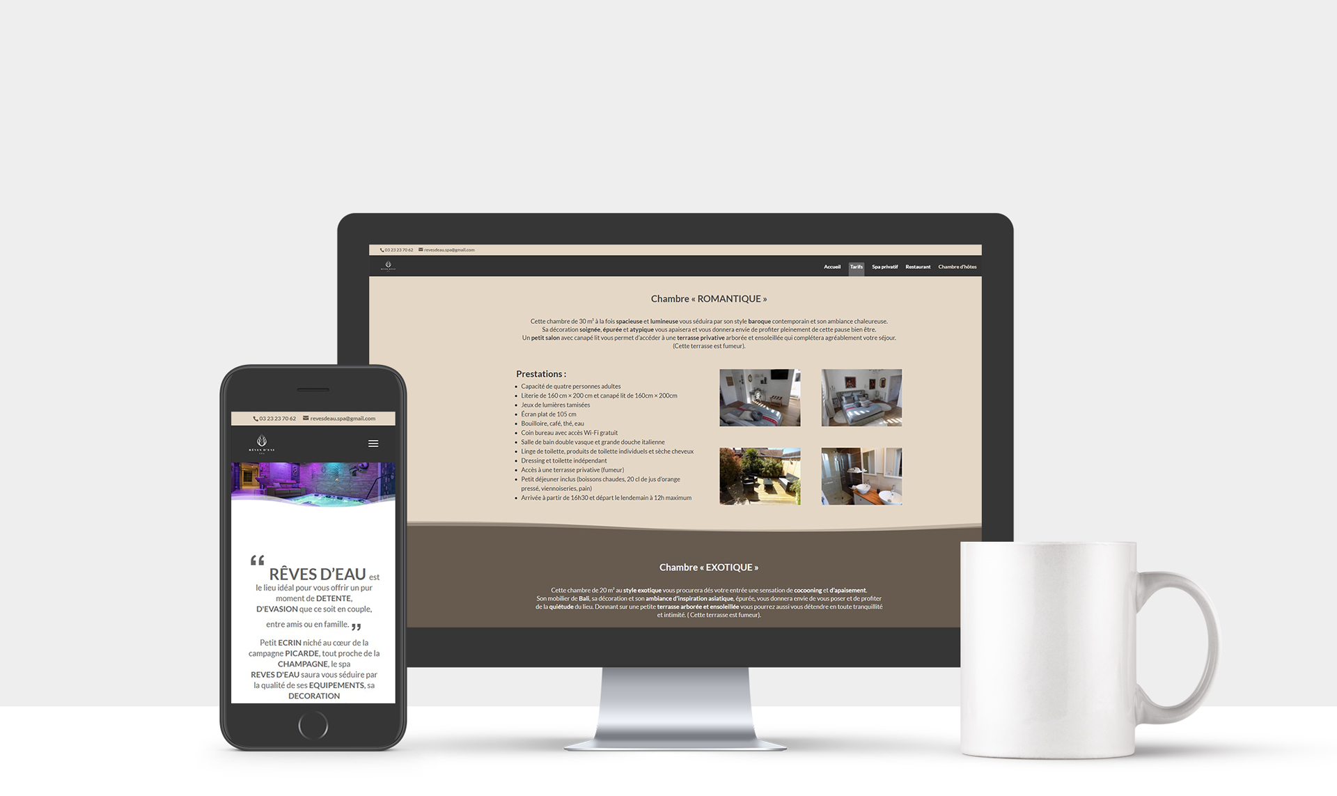 Oniri Studio Mockup Website Reves d'eau
